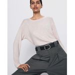 ZARA NWT Super Soft Exposed Seam Top Sweater Taupe Small Photo 0