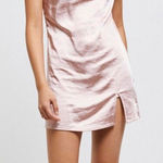 Kendall + Kylie Blush Pink Satin slit‎ mini dress Photo 0