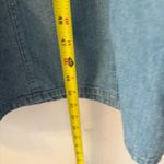 Vintage Denim Maxi Dress Long Line Pearl Snap Buttons Cowgirl Chambray Cottage Blue Size 12 Photo 5