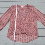 Max Studio Faux Wrap High-Low waist V-Neck Blouse Photo 10