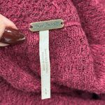 Free People  Berry Pink Asymmetrical Knit Sweater Size Large Cowl Neck Cozy Knit Photo 1