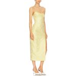 Amanda Uprichard  Ivy Dress Midi Yellow Jaquard size Medium Photo 3
