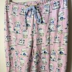 Bed Head Pajama Pants Womens XL Pink Floral Tea Cups Playful Lounge Sleepwear Photo 3
