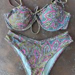 Free People NWOT Montce swimwear Ali Paisley Lucy bottoms set sz M Photo 2
