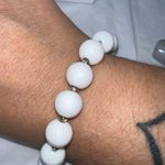 Monet  MCM Vintage Large White Glass Bead Bracelet Photo 1