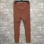 Pact High Waisted Ribbed Leggings in Clay Rose Pink Size L Photo 3