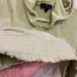 Vivre La Vie Lime Green Cropped Ribbed Hooded Zip Medium Sweater. 2560 Photo 2