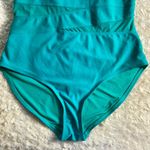 Catalina Swimwear Aquamarine One Piece Fully Lined Swimsuit Mesh Detail L 12-14 Photo 3