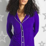 Soma  L Cool Nights Long-Sleeve Notch Collar Pajama Top & Bottom Pants Sleepwear Photo 0