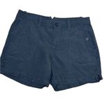 Calvin Klein Midnight Oil Blue Linen Classic Shorts Size 6 Photo 3