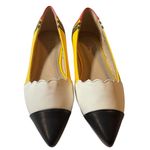 J. Adams Pencil Flats Pointed Toe Slip On Yellow White Black Women's Size 5.5 Photo 0