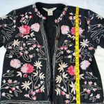 The Vermont Country Store Floral Embroidered Cottagecore Prairie Jacket SIZE M Black Size M Photo 3