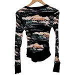 Free People  Movement Rally Rib Henley Top In Black Diamond Combo size XS Cotton Photo 8