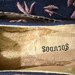 Soludos Anthropologies Navy Floral Embroidered Espadrille Flats Women 7.5 Beach Photo 7
