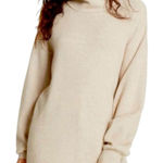 Free People Softly Structured Turtleneck Ribbed Knit Tunic Sweater MEDIUM Photo 0