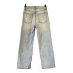 Eunina  Dawn Distressed Frayed Hem High Rise Wide Leg Crop, Sz 1 Photo 4