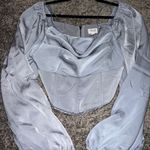 Le lis  Women's Light Blue Satin Blouse Photo 0