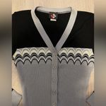 No Boundaries Vintage  Y2K Cardigan Size M Juniors Gray Black White Green Photo 3