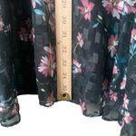 Devlin  Black Floral Alexis‎ Sheer Dress in Midnight Lotus Size Medium Photo 9