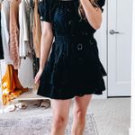 AQUA  Black Eyelet Swim Cover Up Dress Photo 10