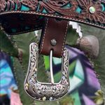 Ariat Tooled Leather Belt with Silver Buckle Large Brown Photo 6