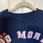 Abound  Womens Small Blue Crop‎ Top Do More Graphic Tee Short Sleeve Casual Top Photo 5