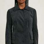 Akris Punto Women's Charcoal Gray Corduroy Designer Blazer Jacket size 6 Photo 0