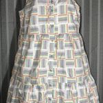 Linen rainbow pride button down tiered ruffle sleeveless short dress Small Photo 10