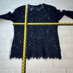 J.CREW Lace Blouse Top Womens 4 Navy Blue‎ Floral Long Sleeve Crew Party Holiday Blue Photo 1