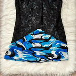 Virgo Blue Camo and Sheer Lace Lingerie Babydoll Slip Dress Large Photo 5
