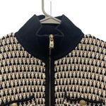 J.Crew Jacquard Sweater-Jacket Cotton Full Zip Gold Buttons Size Medium NEW Photo 6