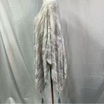 J. Jill Linen Artsy Poncho‎ One Size Coastal Clean Girl Beachy Boho Fringe Gray Photo 8