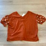 NWT Daily Practice Orange Puff Sleeve Polka Dot V Photo 3