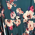 Eliza J Teal Green & Pink Floral Long Sleeve Long Maxi Dress Women Sz 14 Photo 4