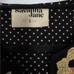 Savanna Jane Arcadia Embroidered Bib Top Polka Dot Floral Black Women’s Small Photo 2