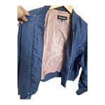 Shinestar  - womens medium navy blue cropped bomber jacket Photo 2