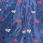 Banana Republic  Dress Womens 0 Navy Blue Red Jacquard Sheath Ruffle Preppy Party Photo 5