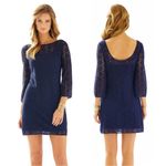 Lilly Pulitzer • Topanga Crochet Dress knit Breakers Lace bell sleeve True Navy Photo 11