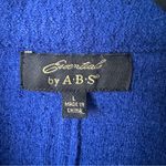 Essentials By A•B•S blue cropped wool jacket with a shaw collar 100% Wool Size L Photo 1