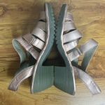 Fly London  Woze Leather Slingback Sandals Sz 38W Block Heel Rose Gold‎ Pink Photo 5