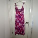 Lulus  Positively Serene Magenta Floral Cowl Neck Tie-Strap
Maxi Dress Size M Photo 2