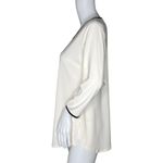 Sympli Tunic Top Womens 8 White Black Trim Minimalist Modern Casual Chic Photo 2