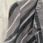 Free People Charcoal Combo Rumpled Stripe Yarn Dye Linen 4 Blazer Y2K Quirky Photo 5