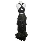 ALC Frank A.L.C. Lita Black Gold Maxi Dress Women’s Size 2 Cutout Metallic Formal Photo 5