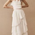 AMUR Ophelia Pleated Taffeta Maxi Skirt White Womens Size 8 Photo 0