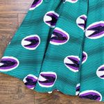 Francis + Benedict • pleated skirt African wax print cotton birds green purple Size XS Photo 4