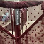 Massini  Burgandy Boxy Peplum Blouse 3/4 Sleeve Photo 2