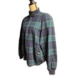 Pendleton 1980s  Green & Navy 100% Wool Vintage Front Zip Coat Women size Medium Photo 1