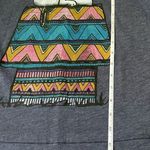 Peanuts Blue Grey Long Sleeve Tee Shirt ~ Snoopy Graphic Boho Doghouse ~ Size S Photo 8