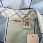 Vintage Y2K Cabin Creek Blue Plaid Button Down Shirt Cropped Short Sleeve PL Size L Photo 5